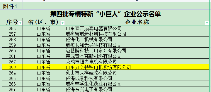 第四批國家專精特新“小巨人”企業(yè)-力久電機